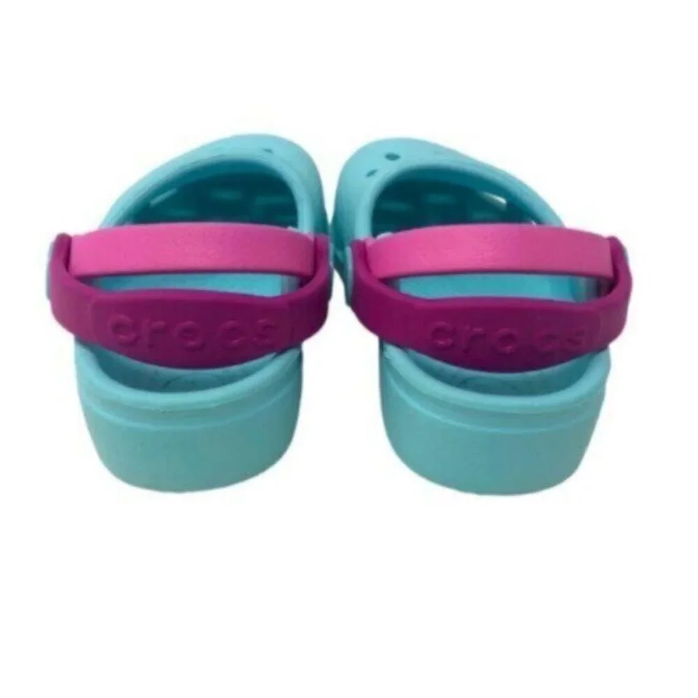 Crocs | Toddler Blue & Pink Strap Clogs Water Shoes Size 4